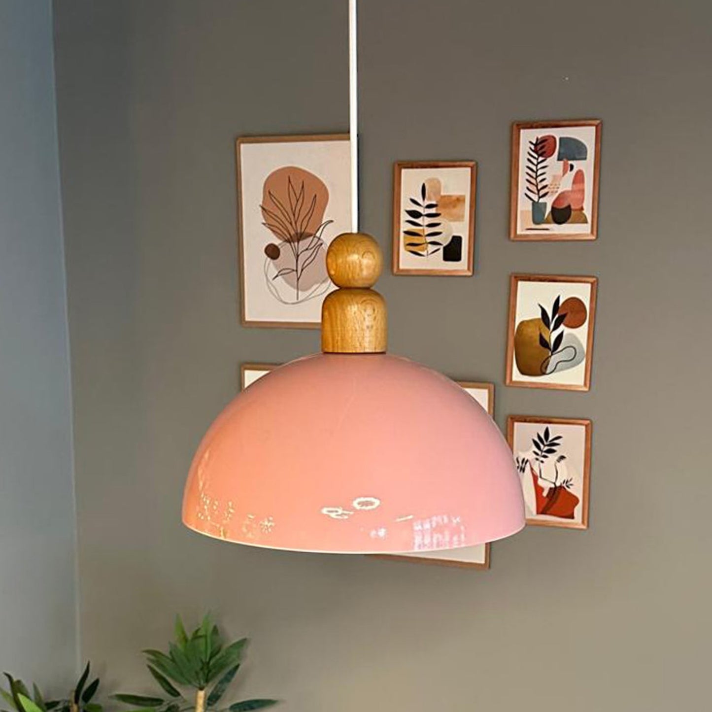 Pendelleuchte Yimpi Wulst Holz Metall