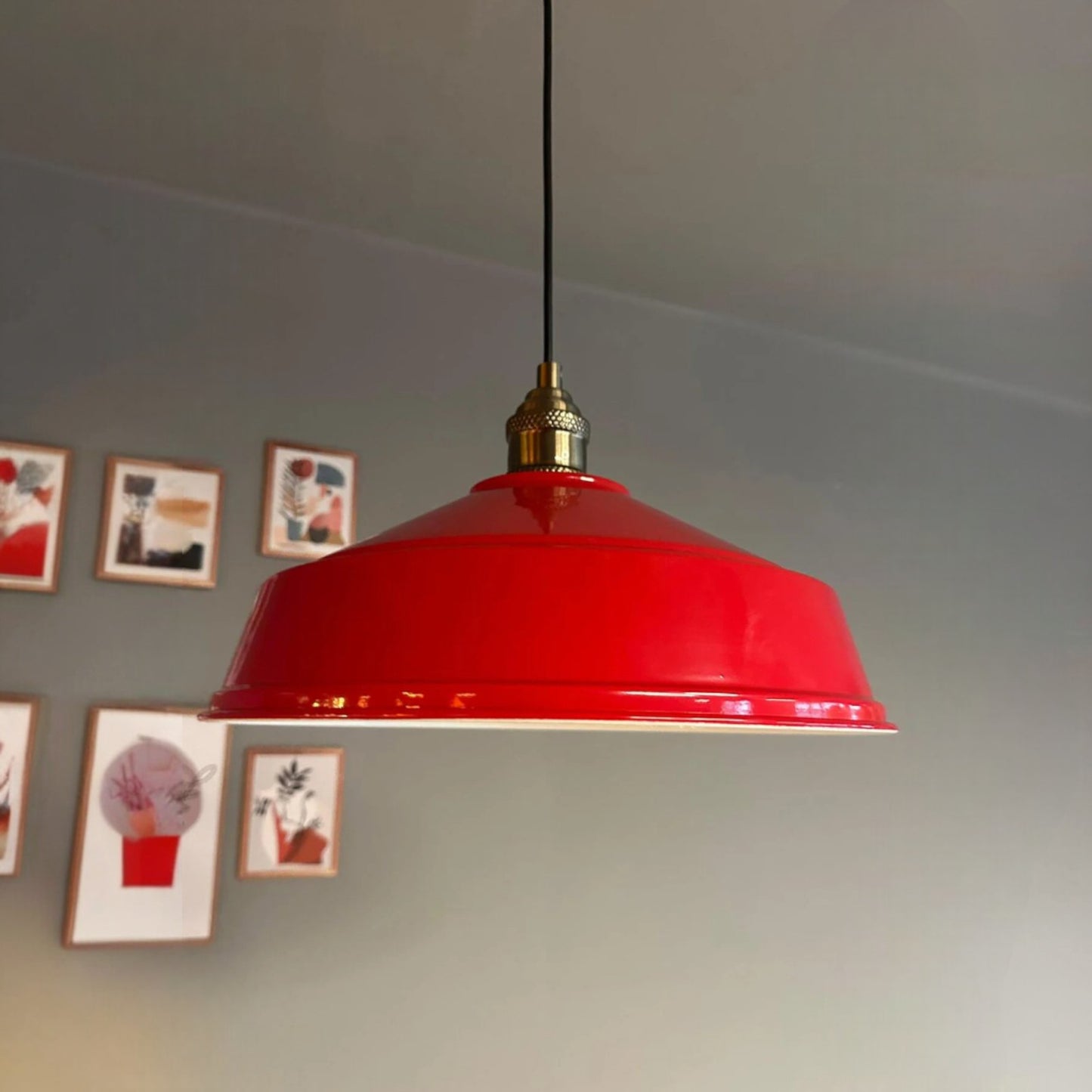 Pendelleuchte Carmelo Halbe Tulpe Ø35 cm, Metall Hängelampe ohne Leuchtmittel