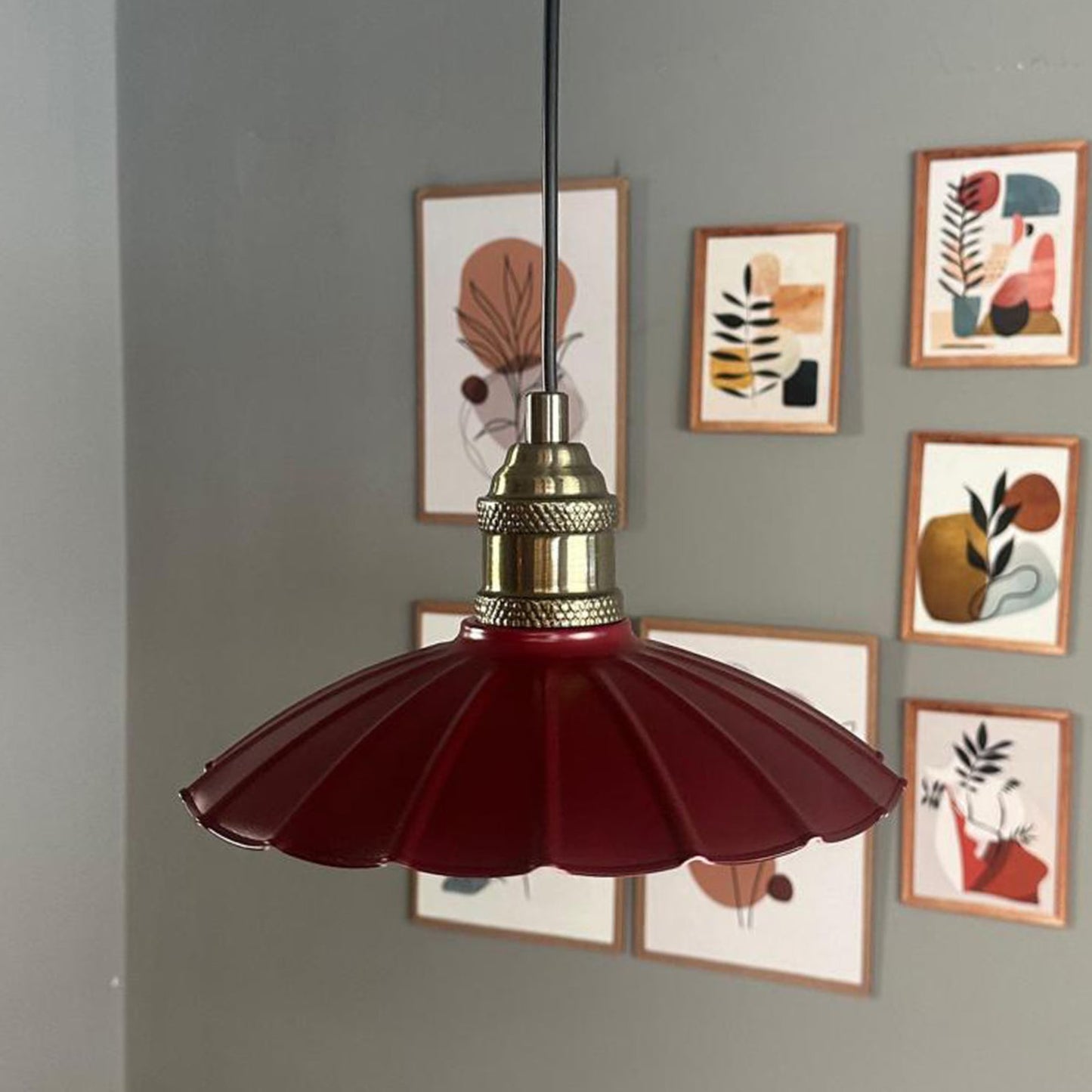 Pendelleuchte Risso Holz Metall, Modern Hängelampe ohne Leuchtmittel