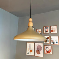 Bamyum Champion Holz Metall E27 Moderne Pendellampe