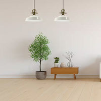 Pendelleuchte Metall Ø41 cm, Weiß innen weiß, E27, Vintage Lampe