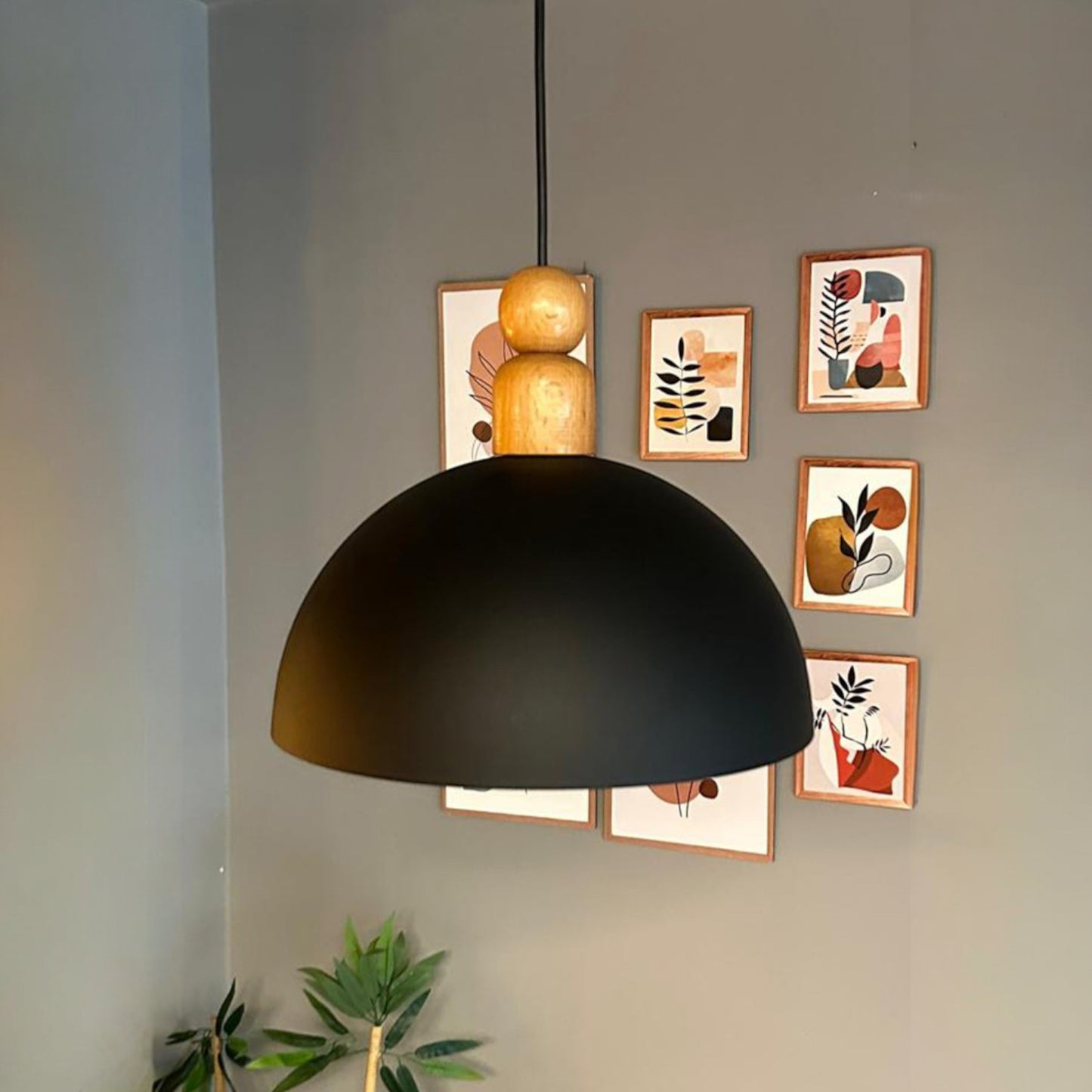 Pendelleuchte Yimpi Wulst Holz Metall