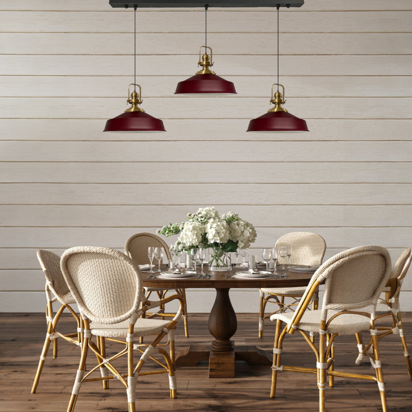 Pendelleuchte Trio Metall Ø35cm, Retro Hängelampe