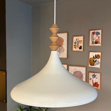 Pendelleuchte Champion XL Q Holz Metall, Modern Hängelampe