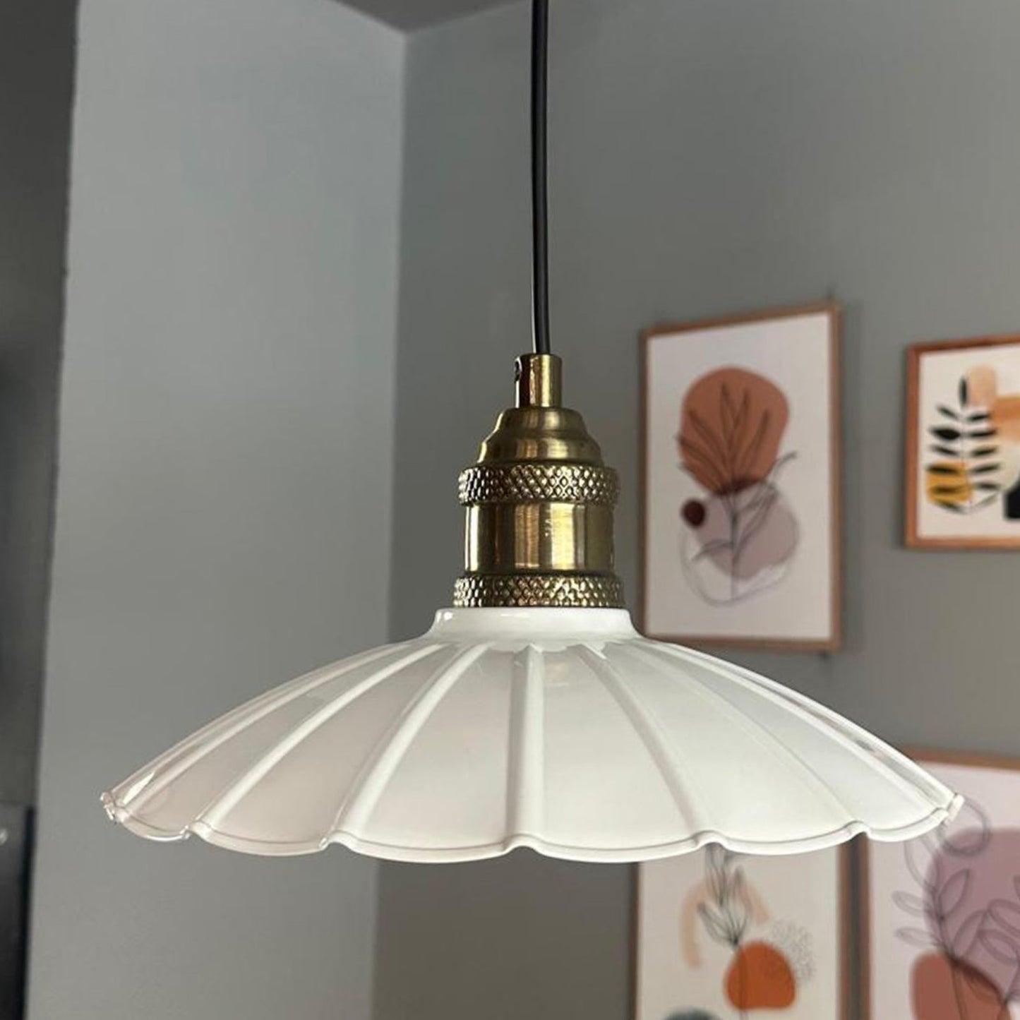 Pendelleuchte Risso Holz Metall, Modern Hängelampe ohne Leuchtmittel