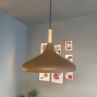 Pendelleuchte Metall Lampe I Champion I Holz Ø35 cm Metall E27 Hängelampe