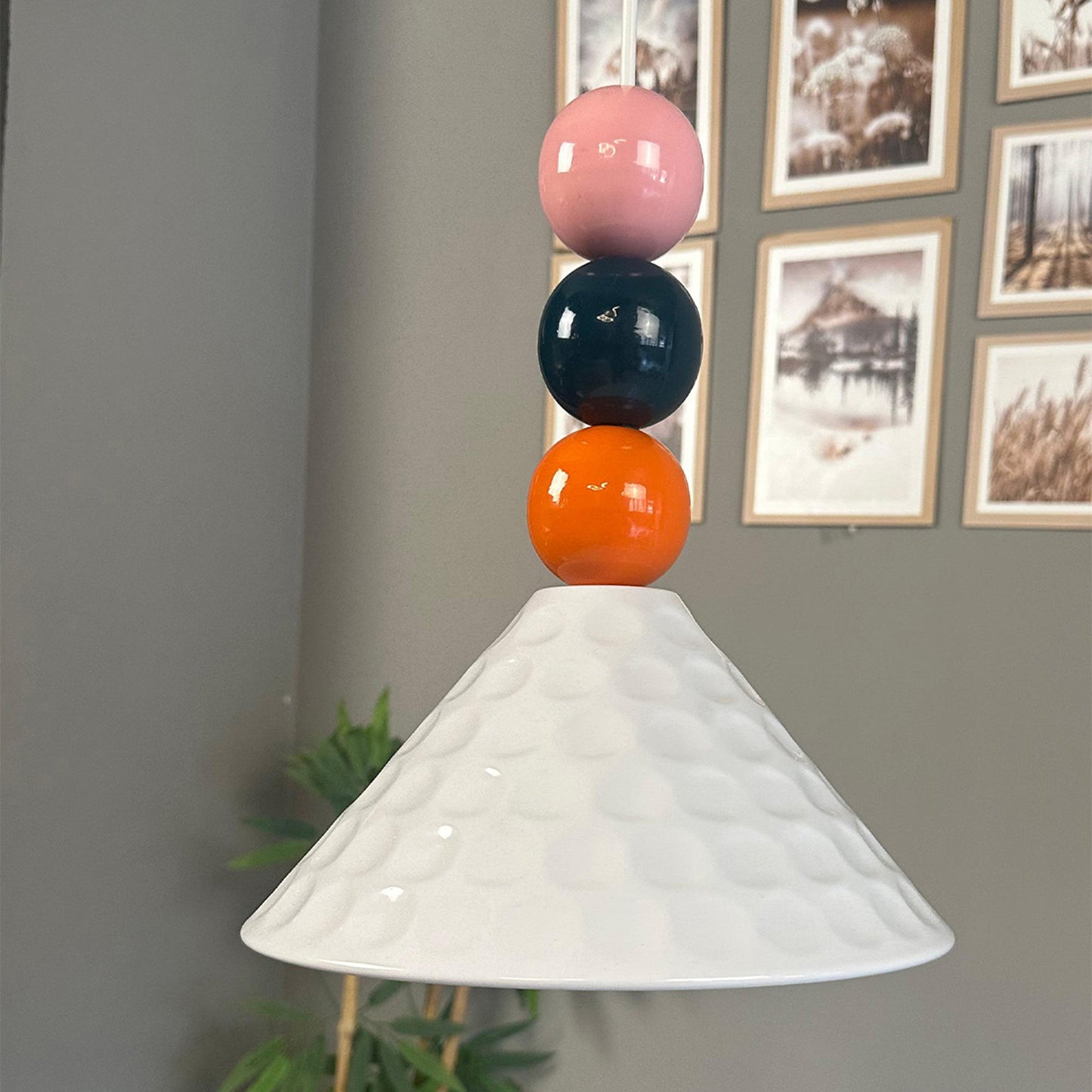 Pendelleuchte Rumy Dreifachperle Metall, Modern Hängelampe