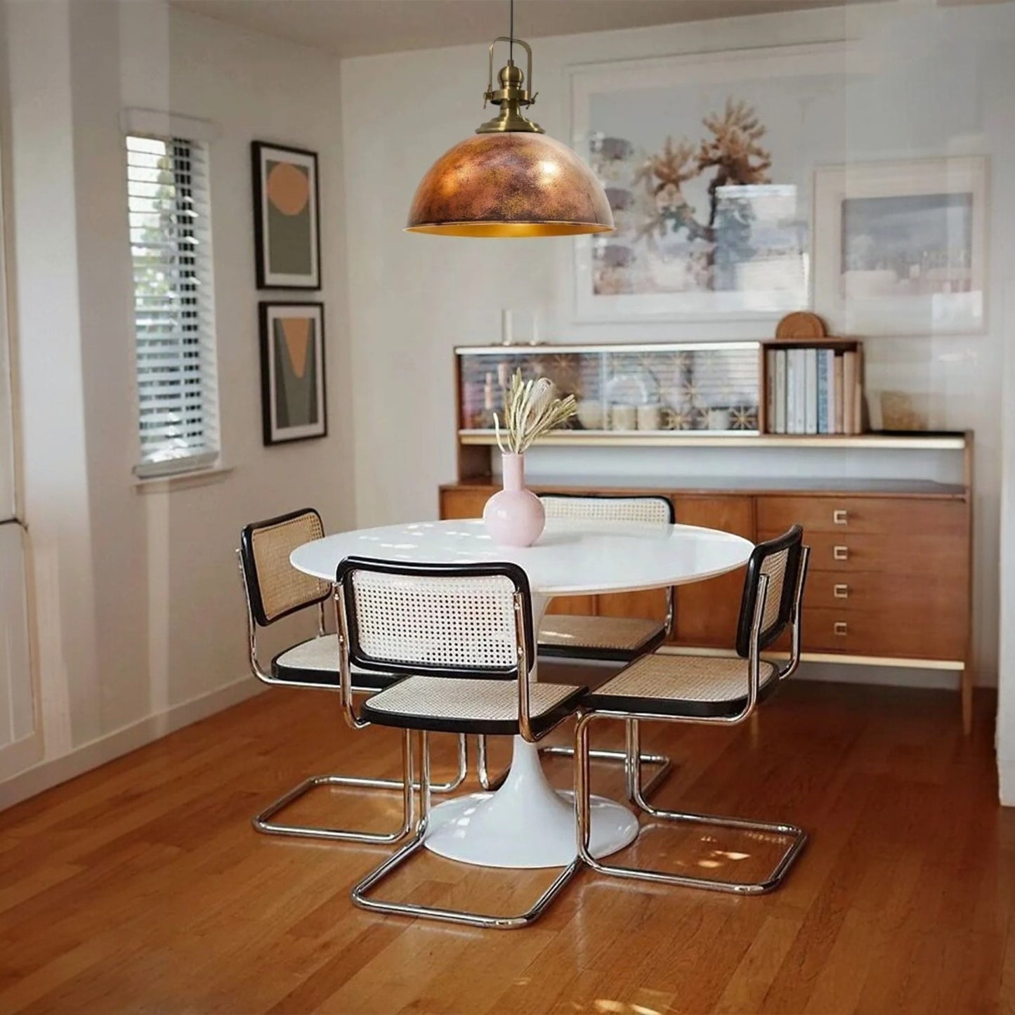 Pendelleuchte Hängelampe Kupferfarbe, E27, Handgemalt Vintage Industrial Style Lampe