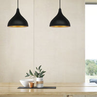 Pendelleuchte Adash Pendelleuchte Schwarz, 1 Flammige Metall Hängelampe Ø26 cm