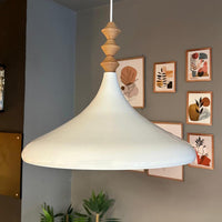 Pendelleuchte Champion XL Q Holz Metall, Modern Hängelampe