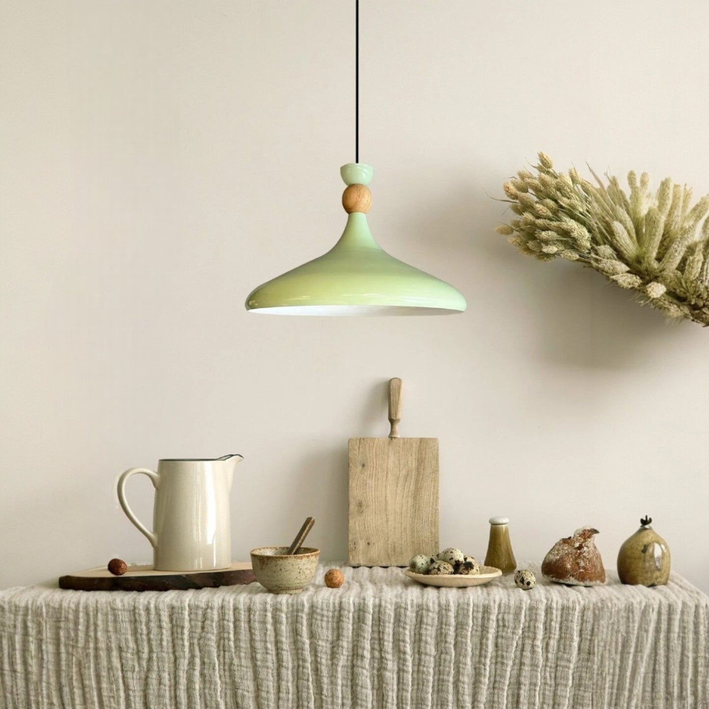 Pendelleuchte Champion aus Holz und Metall, 35 cm Hängelampe