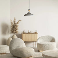 Pendelleuchte Champion aus Holz und Metall, 35 cm Hängelampe