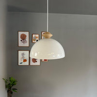 Pendelleuchte Yimpi Runde Holz Metall, Modern Hängelampe