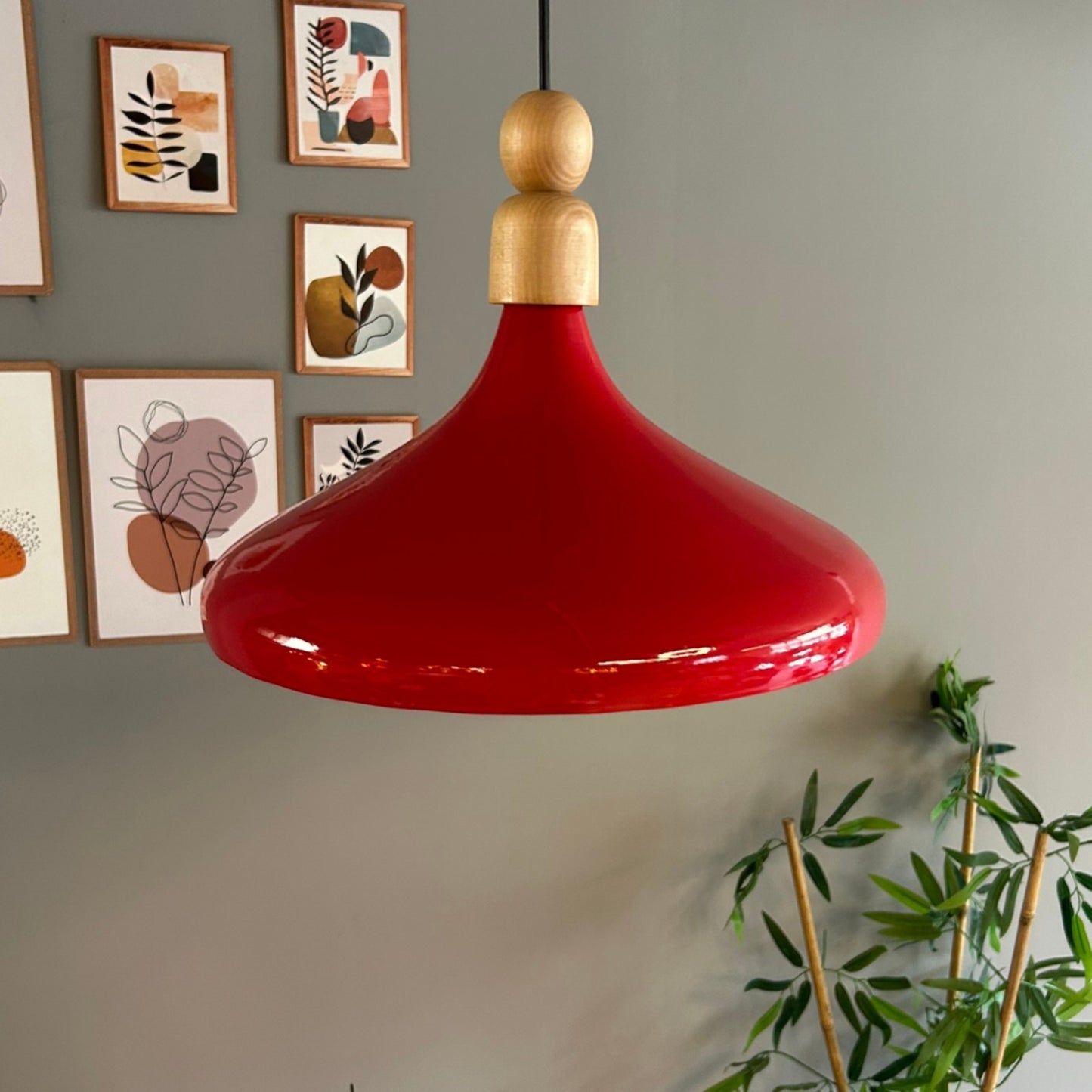 LED Pendelleuchte Perle Holz Metall Ø35 cm, E27, Modern Pendelleuchte