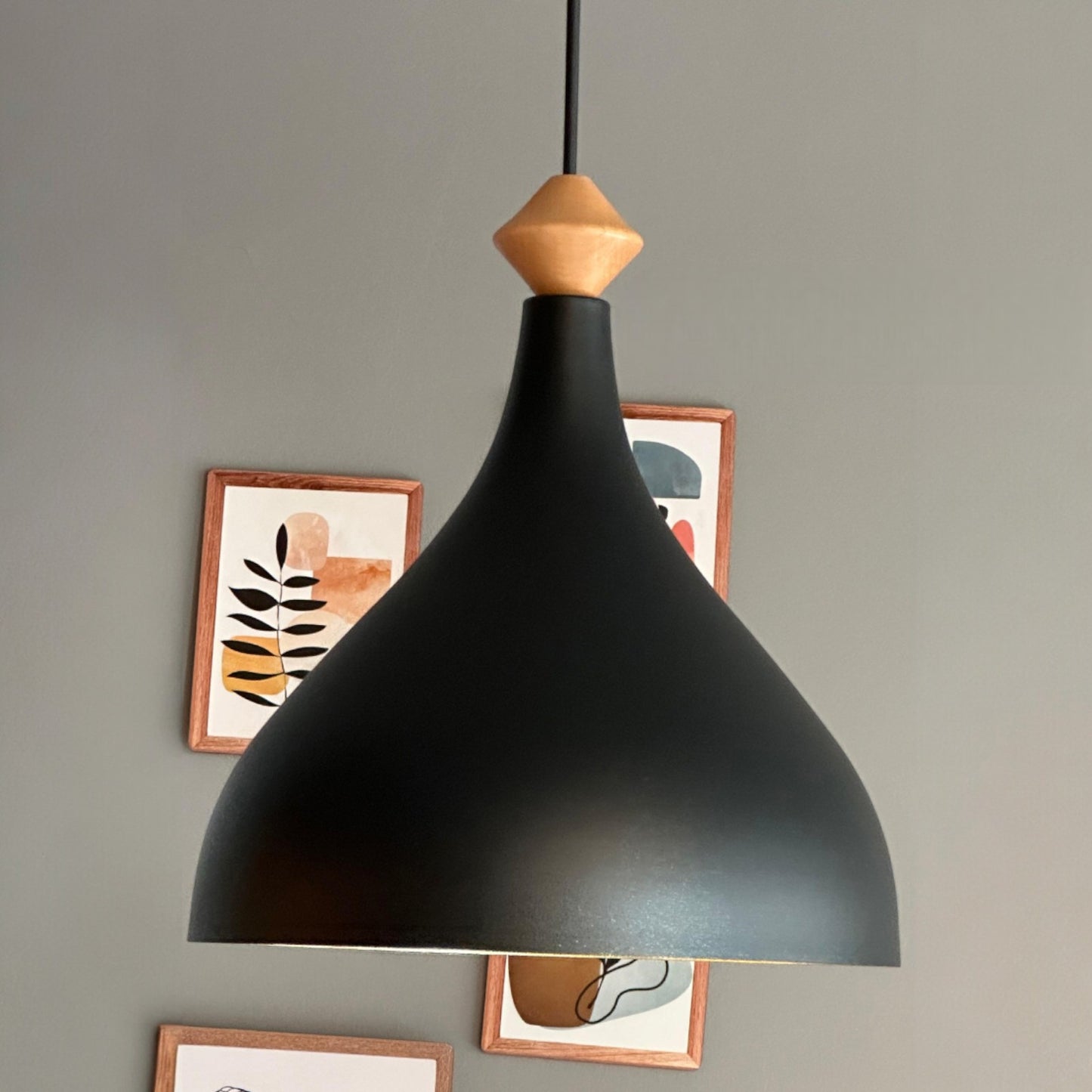 Pendelleuchte Adash Pendelleuchte Schwarz, 1 Flammige Metall Hängelampe Ø26 cm