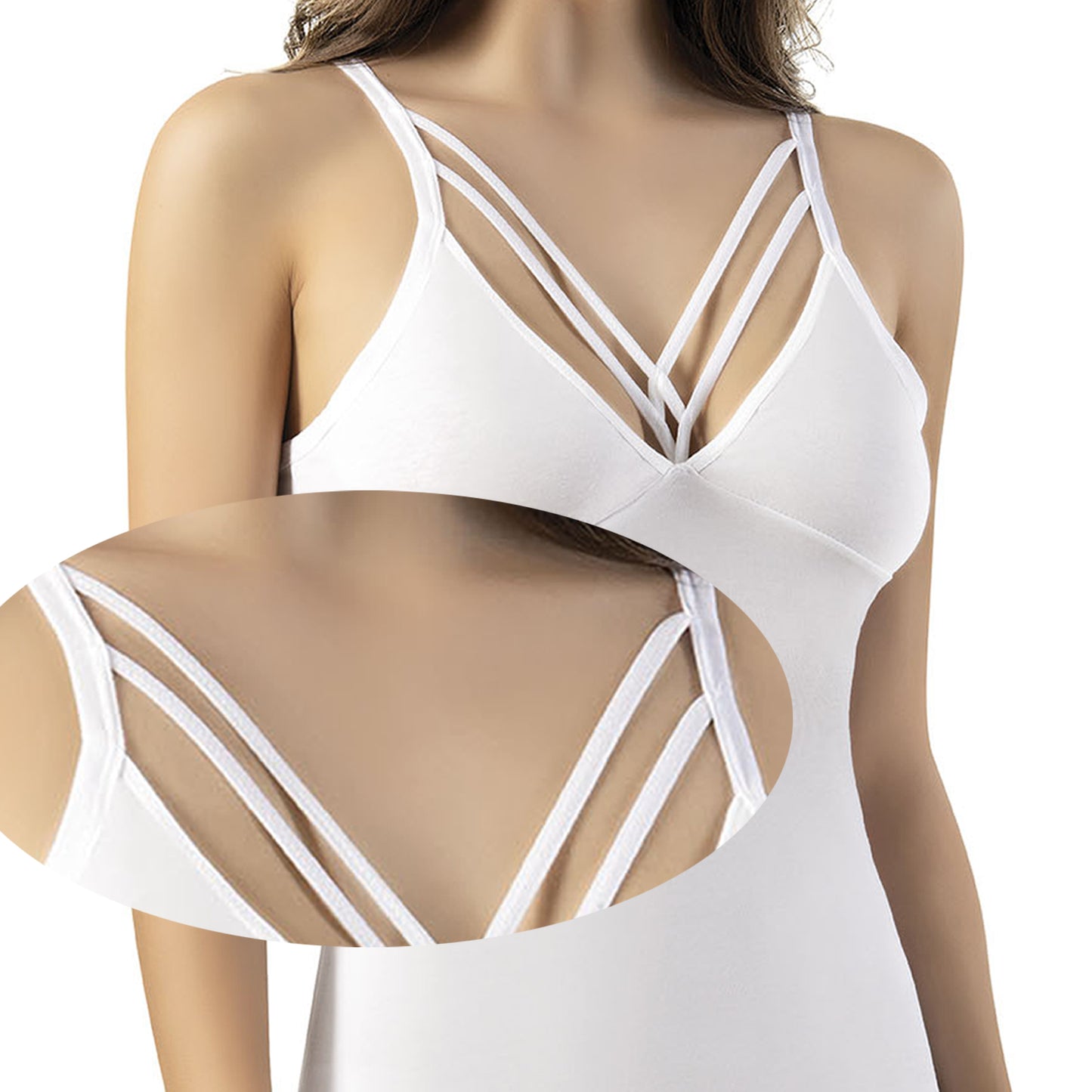 Bustier blanc, débardeur, soutien-gorge de sport tricoté, maillot de corps tricoté extensible avec sous-vêtements à col licou pour femmes