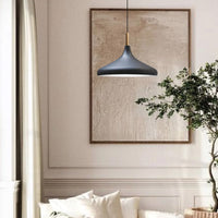 Pendelleuchte Metall Lampe I Champion I Holz Ø35 cm Metall E27 Hängelampe