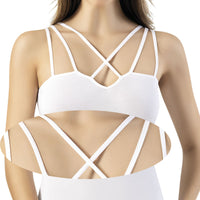 Bustier blanc, débardeur, soutien-gorge de sport tricoté, maillot de corps tricoté extensible avec sous-vêtements à col licou pour femmes