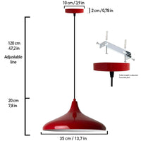 2 lampes suspendues en métal E27