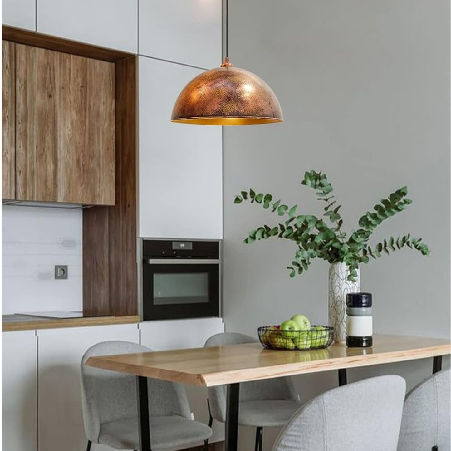 Pendelleuchte Hängelampe Kupferfarbe, E27, Handgemalt Vintage Industrial Style Lampe