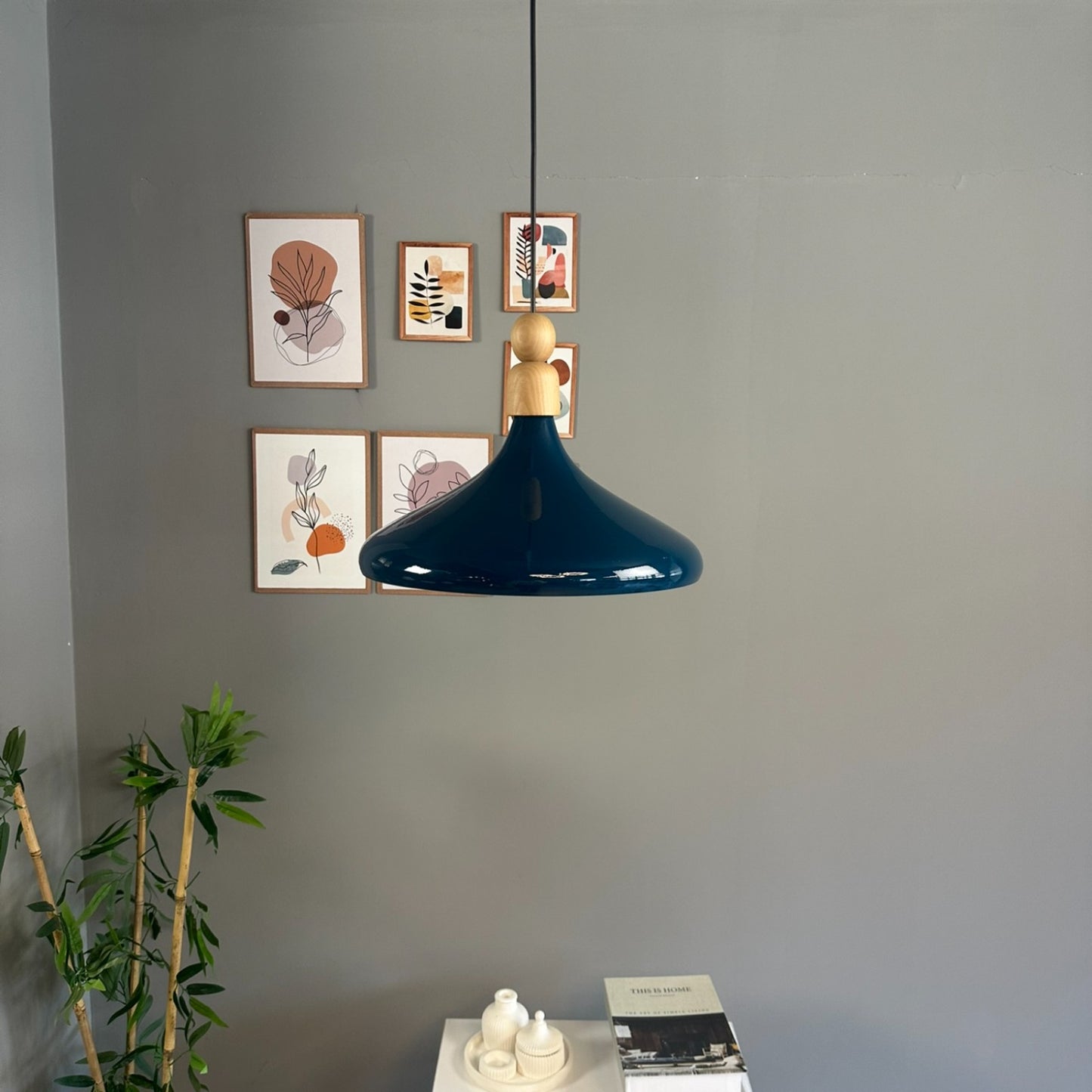 LED Pendelleuchte Perle Holz Metall Ø35 cm, E27, Modern Pendelleuchte