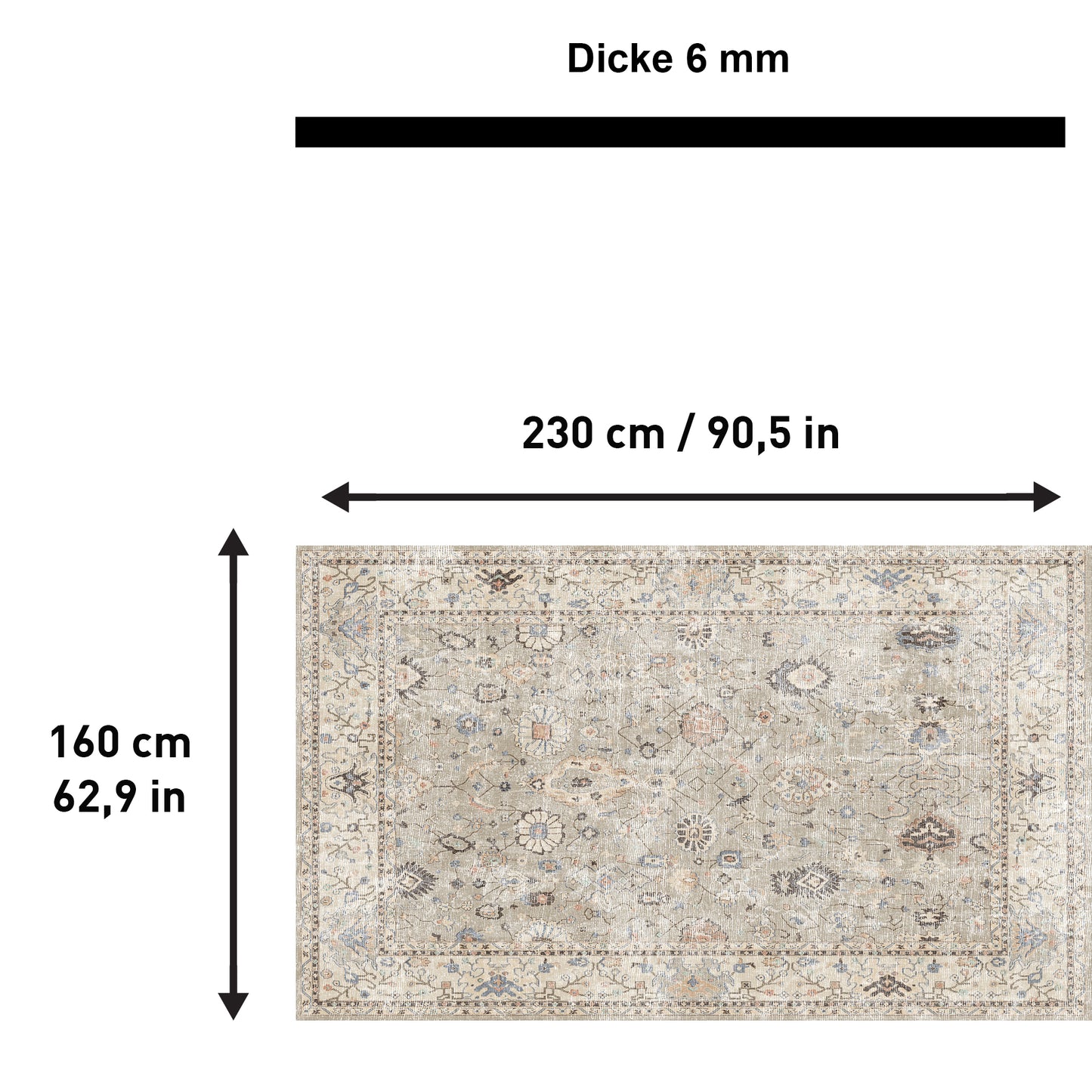 Monty Bedruckter Teppich Chenille-Druck Maschinell Hergestellt