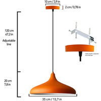 2 lampes suspendues en métal E27