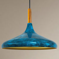 Pendelleuchte Metall Lampe I Champion I Holz Ø35 cm Metall E27 Hängelampe