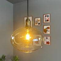 Pendelleuchte Solvia Vintage Glas, 25 cm Retro-Hängelampe