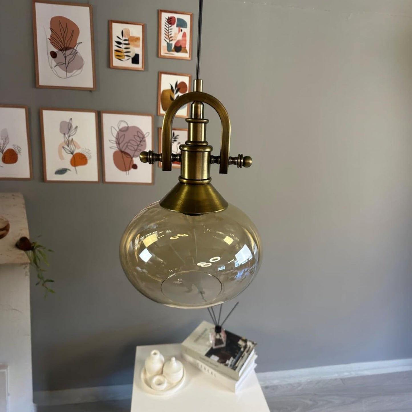 Pendelleuchte Solvia Vintage Glas, 25 cm Retro-Hängelampe