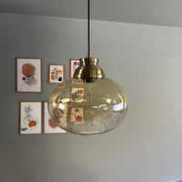 Pendelleuchte Solvia Vintage Glas, 25 cm Retro-Hängelampe