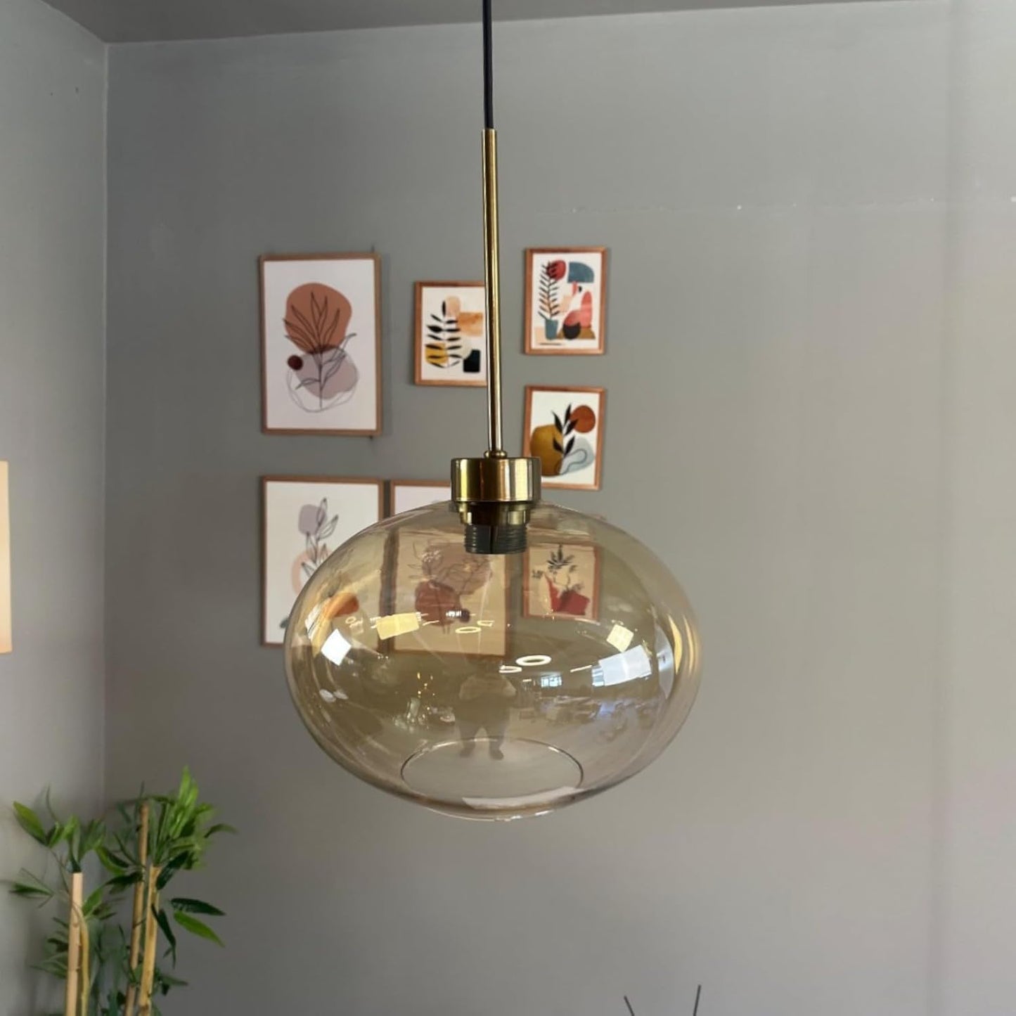 Pendelleuchte Solvia Vintage Glas, 25 cm Retro-Hängelampe