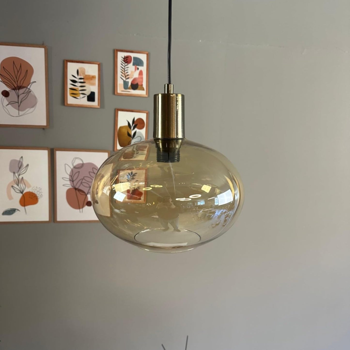 Pendelleuchte Solvia Vintage Glas, 25 cm Retro-Hängelampe