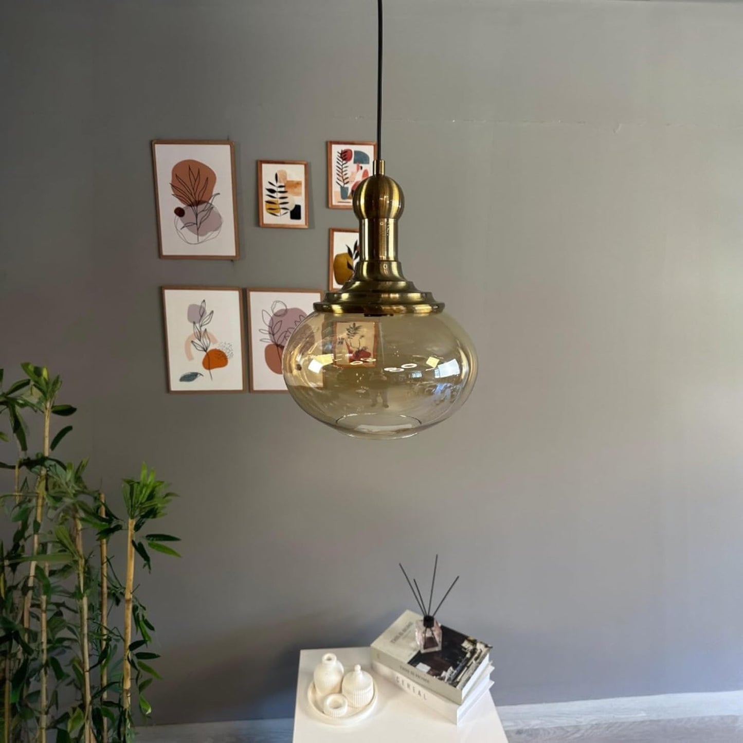 Pendelleuchte Solvia Vintage Glas, 25 cm Retro-Hängelampe