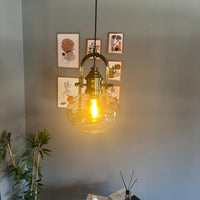 Pendelleuchte Solvia Vintage Glas, 25 cm Retro-Hängelampe