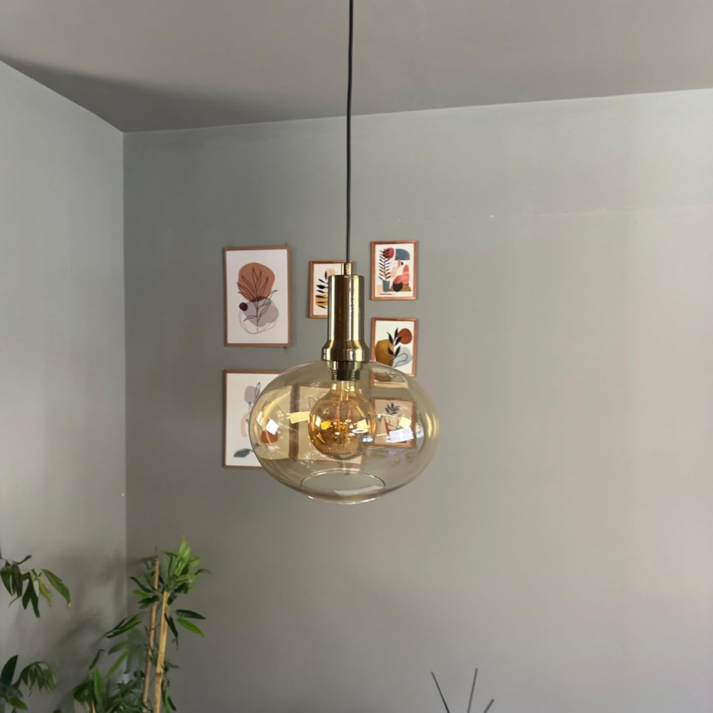 Pendelleuchte Solvia Vintage Glas, 25 cm Retro-Hängelampe