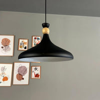 Pendelleuchte Champion aus Holz und Metall, 35 cm Hängelampe