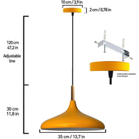 Lampada a sospensione I Champion I legno &Oslash; 35 cm metallo E27 lampada a sospensione