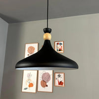 Pendelleuchte Champion aus Holz und Metall, 35 cm Hängelampe