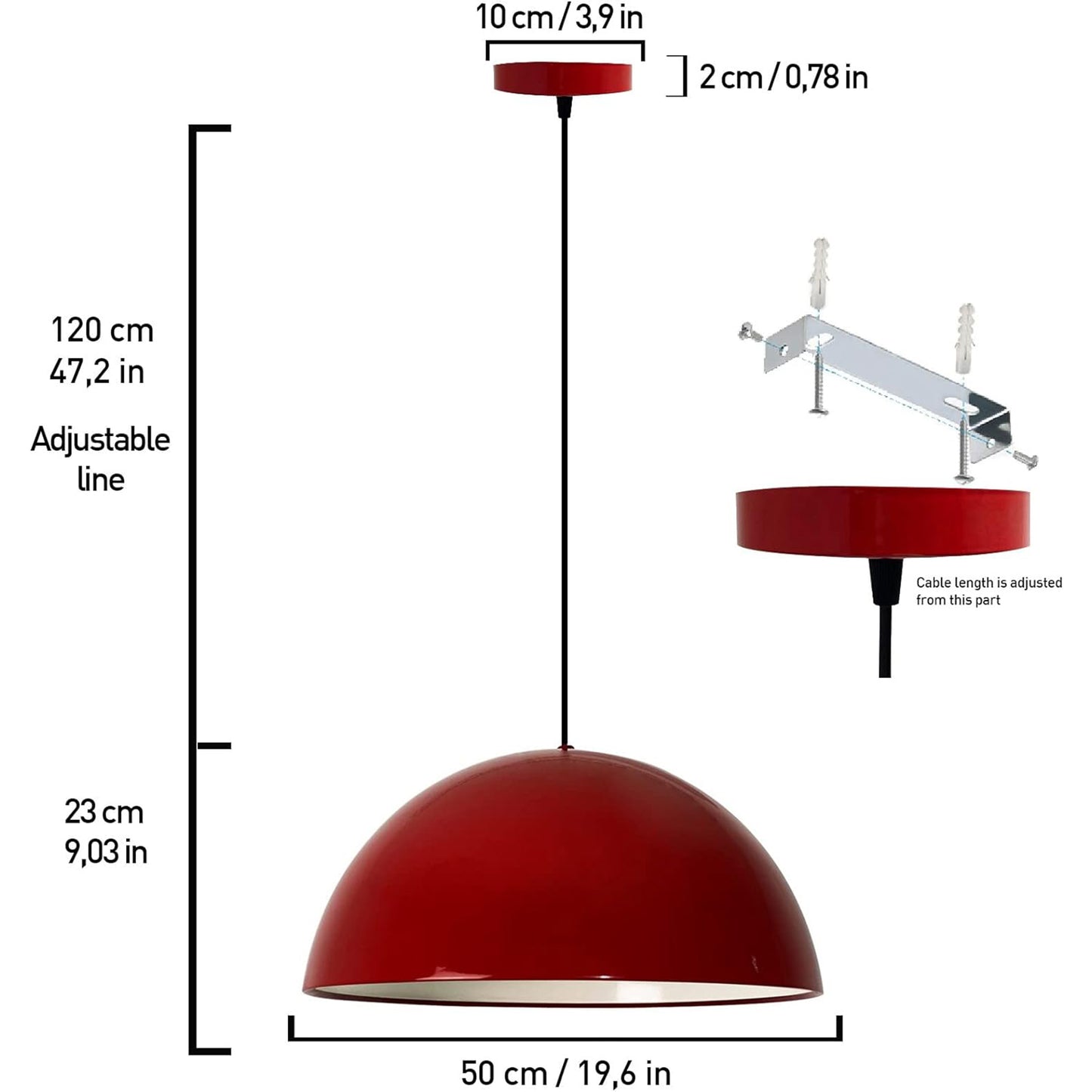 Metall E27 Pendelleuchte Groß