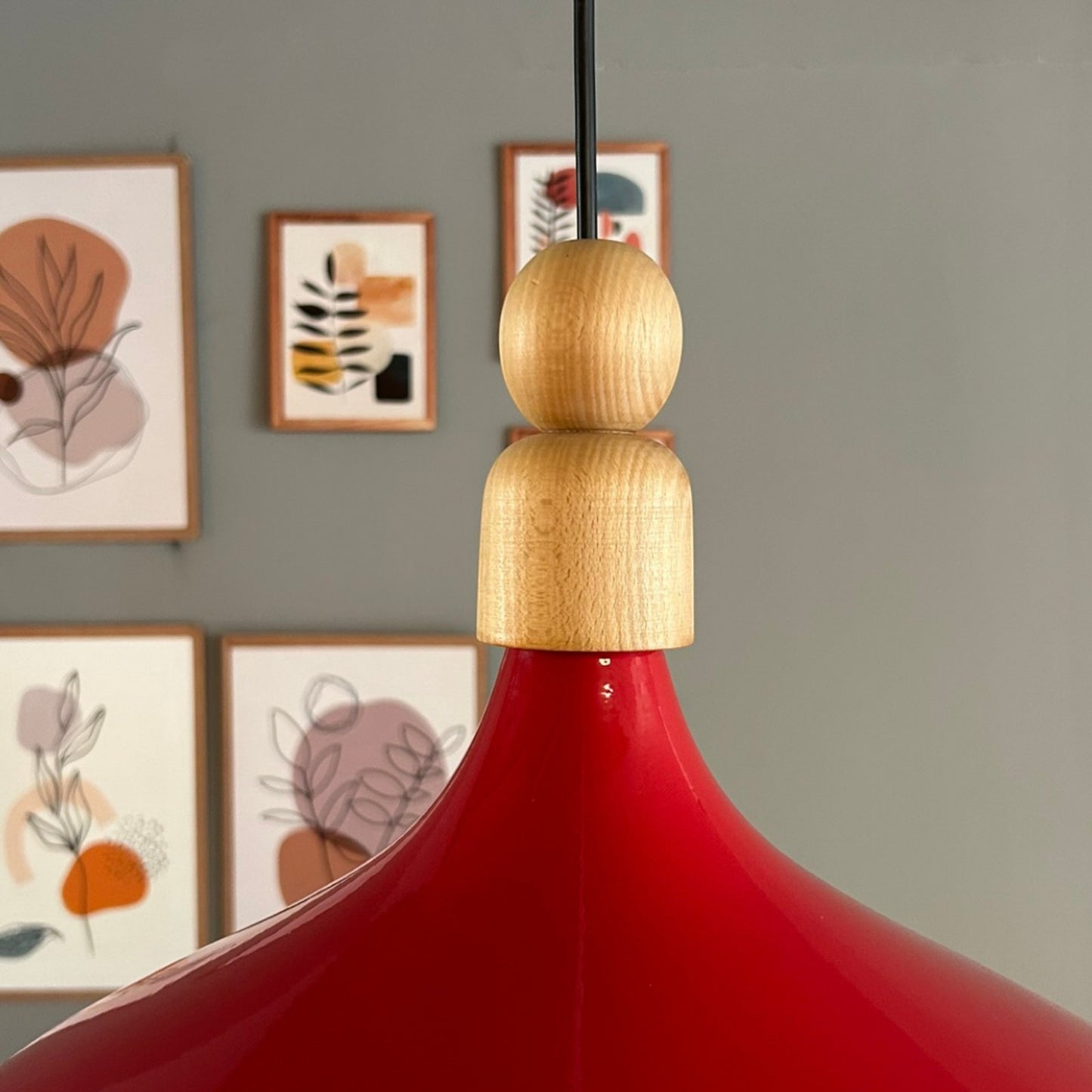 LED Pendelleuchte Perle Holz Metall Ø35 cm, E27, Modern Pendelleuchte