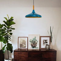 Pendelleuchte Metall Lampe I Champion I Holz Ø35 cm Metall E27 Hängelampe