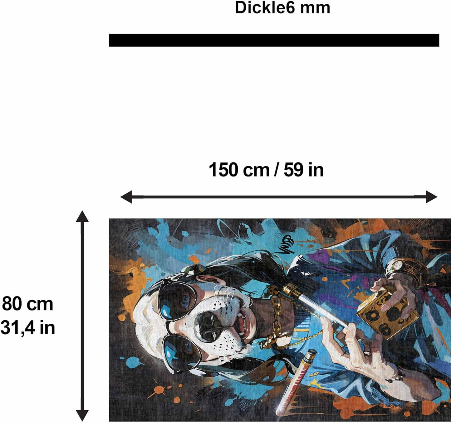 Gamer Teppich mit Snoop Motiv, Chenille Druck, maschinell gefertigt für das Gaming Zimmer