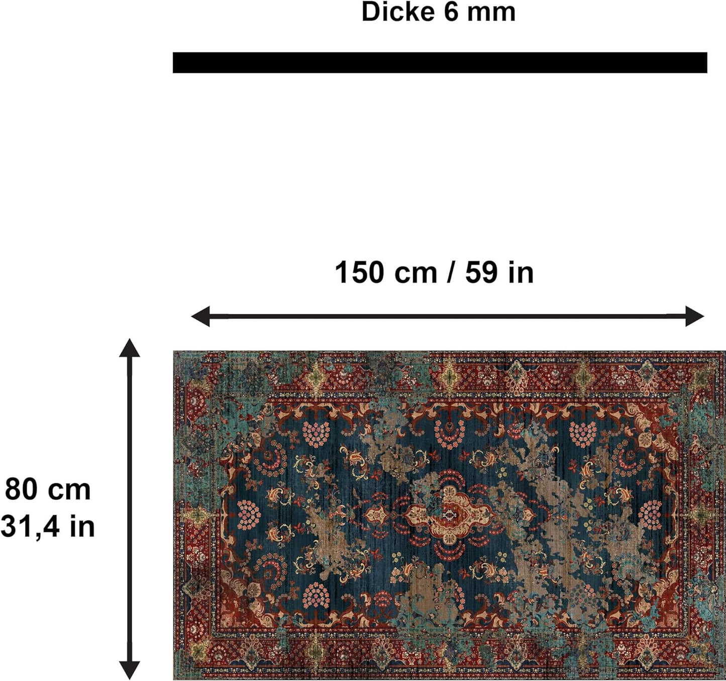 Kinevart Bedruckter Teppich Chenille-Druck Maschinell Hergestellt