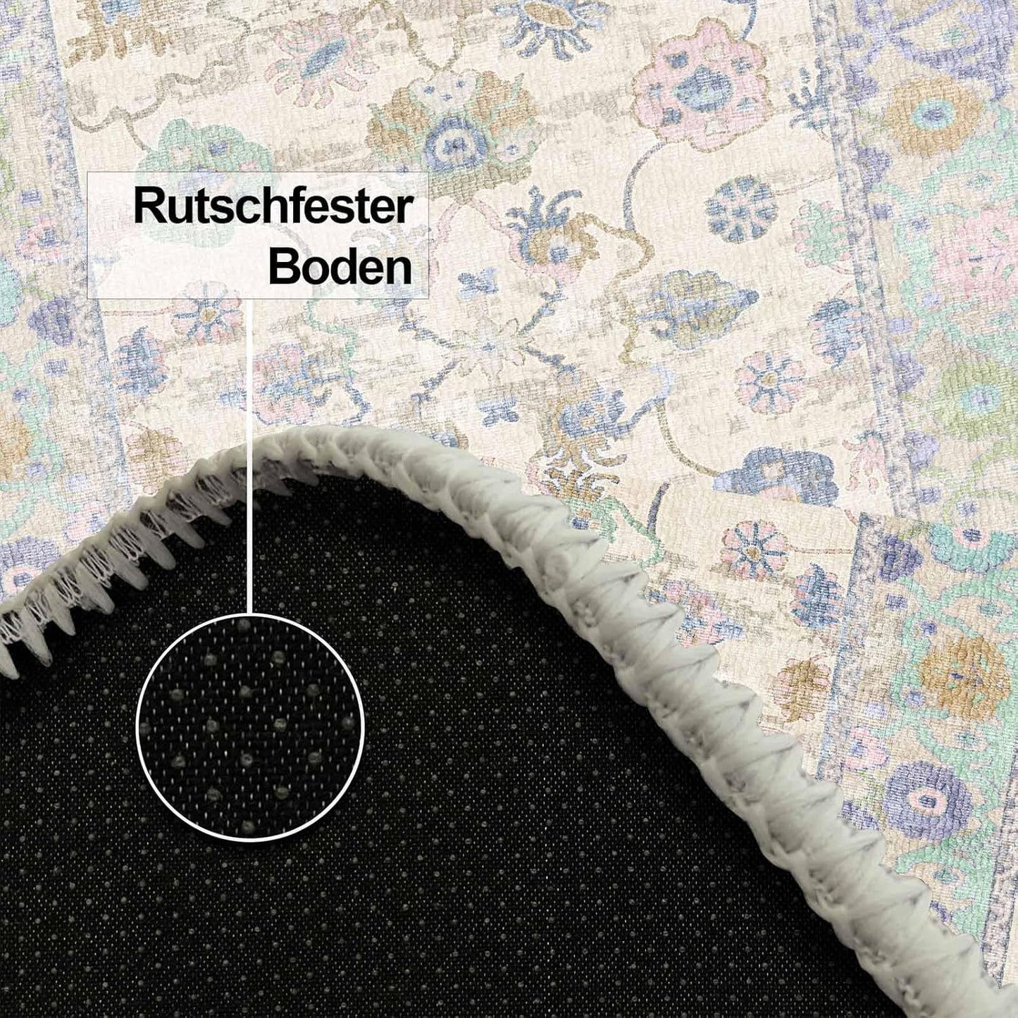 Bedruckter Teppich Simay Chenille Print Maschinell hergestellt, waschbarer Vintage-Teppich