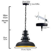 Suspension métal E27