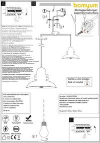 Suspension métal douille E27