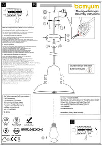 Suspension métal douille E27