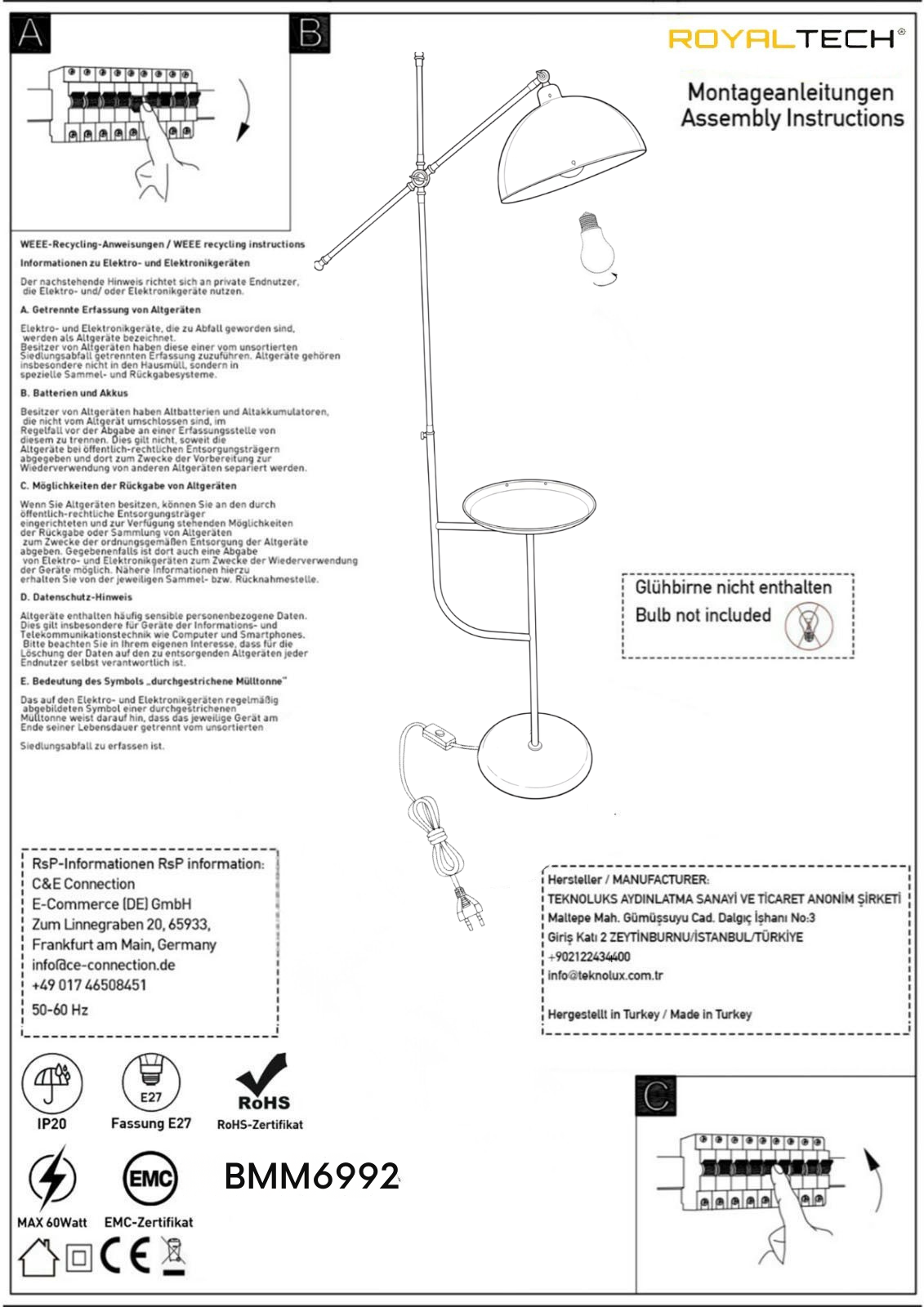 Stehlampe Raxon Bewegender Ufo Kopf Moderne Dekorative Metall Stehlampe