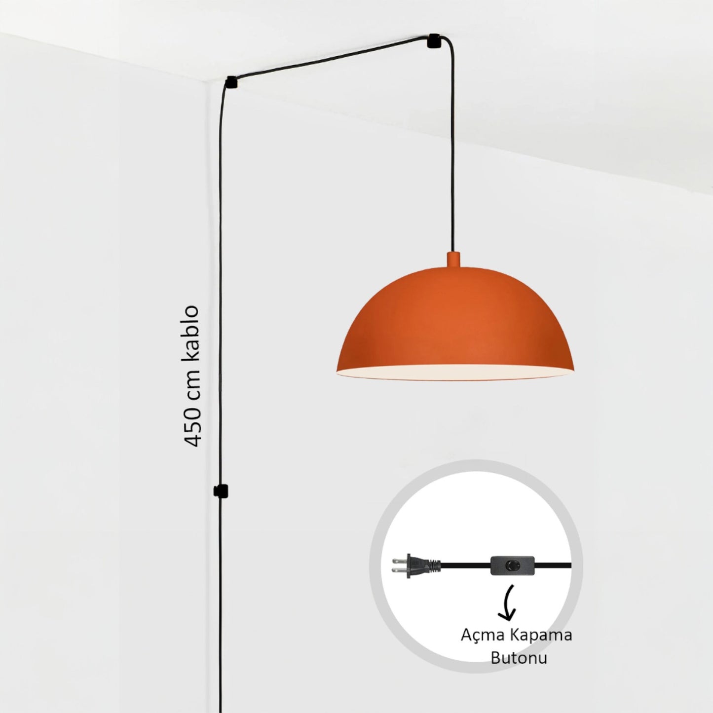 Pendelleuchte Lipeo mit Stecker Metall, Modern Hängelampe